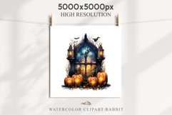 Halloween Pumpkin Window Spooky Clipart PNG Scrapbooking Art Tale Image Watercolor Transparent Print illustration sublimation creepy printable digital