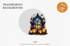 Halloween Pumpkin Window Spooky Clipart PNG Scrapbooking Art Tale Image Watercolor Transparent Print illustration sublimation creepy printable digital