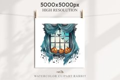 Halloween Pumpkin Window Spooky Clipart PNG Scrapbooking Art Tale Image Watercolor Transparent Print illustration sublimation creepy printable digital watercolor halloween Pumpkin window, Magic clipart, sublimation nursery, Creepy Witch, storefront