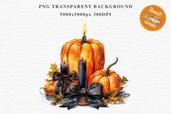 Halloween Pumpkin With Ribbon Spooky Clipart PNG Scrapbooking Fairy Tale Image Watercolor Transparent Print illustration sublimation creepy printable digital watercolor scary halloween Pumpkin Ribbon, Scary Spooky clipart, sublimation nursery, fall autumn