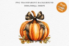 Halloween Pumpkin With Ribbon Spooky Clipart PNG Scrapbooking Fairy Tale Image Watercolor Transparent Print illustration sublimation creepy printable digital watercolor scary halloween Pumpkin Ribbon, Scary Spooky clipart, sublimation nursery, fall autumn