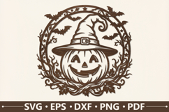 Halloween Pumpkin Wreath SVG Product Image 1