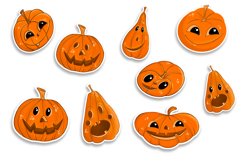 Halloween Pumpkin Characters / Printable Stickers for Cricut Product Image 1