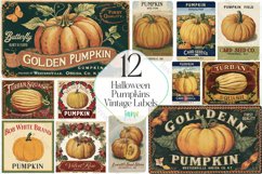 Halloween Pumpkins Vintage Labels Bundle Product Image 1