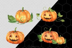 Watercolor pumpkins | Halloween clipart PNG Product Image 3