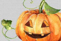 Watercolor pumpkins | Halloween clipart PNG Product Image 2