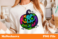 Halloween Pumpkin Sublimation Rainbow Stitched Jack O Lanter Product Image 1