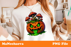 Halloween Pumpkin Sublimation | Mushroom Jack O Lantern Product Image 1