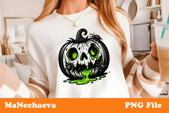 Halloween Pumpkin Sublimation | Spider Jack O Lantern PNG Product Image 1