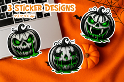 Halloween Pumpkin Sticker Printable | Scary Jack O Lantern Product Image 1