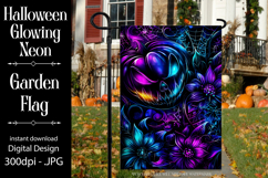 Halloween Garden Flag, Halloween Glowing Neon Garden Flag d1 Product Image 1