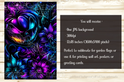 Halloween Garden Flag, Halloween Glowing Neon Garden Flag d1 Product Image 2