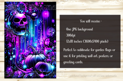 Halloween Garden Flag, Halloween Glowing Neon Garden Flag 10 Product Image 2