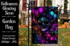 Halloween Garden Flag, Halloween Glowing Neon Garden Flag d2 Product Image 1