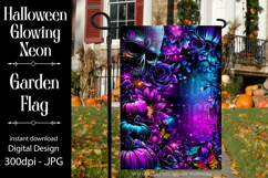 Halloween Garden Flag, Halloween Glowing Neon Garden Flag d4 Product Image 1