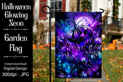 Halloween Garden Flag, Halloween Glowing Neon Garden Flag d7 Product Image 1