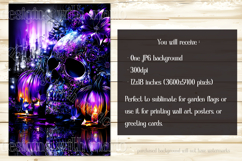 Halloween Garden Flag, Halloween Glowing Neon Garden Flag d8 Product Image 2