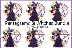 Purple Pentagram Witch PNG Graphics Sublimation BUNDLE Product Image 1