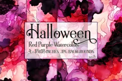 Halloween Backgrounds, 15x15 Red Purple Watercolor Papers, 3 Product Image 1