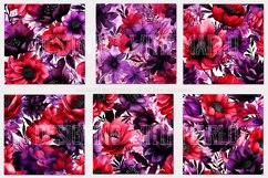 Halloween Backgrounds, 15x15 Purple Red Watercolor Floral Product Image 2