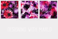 Halloween Backgrounds, 15x15 Purple Red Watercolor Floral Product Image 4
