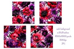 Halloween Backgrounds, 15x15 Floral Red Purple Watercolor Product Image 2