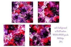Halloween Backgrounds, 15x15 Floral Red Purple Watercolor Product Image 2