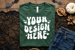 Cozy Fall Halloween T Shirt Mockup | Product Display Product Image 1