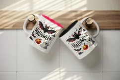 Halloween quote vampire bat and friendly ghosts floating print 20 oz tumbler skinny mug wrap clipart t-shirt sublimation printable design