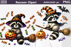 Cute Raccoon Halloween Clipart | Funny Raccoon Sublimation Product Image 1