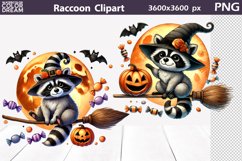 Cute Raccoon Halloween Clipart | Funny Raccoon Sublimation Product Image 1