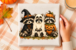 Halloween Raccoon Ghost PNG, Spooky Retro Raccoon Design Product Image 3