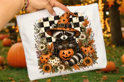 Halloween Raccoon PNG, Cute Witch Raccoon Sublimation Product Image 3