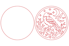 Halloween Raven on Tree Laser Cut SVG Product Image 2