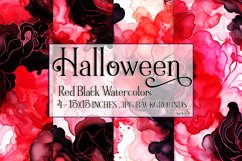 Halloween Backgrounds, 15x15 Red Black Watercolor Background Product Image 1