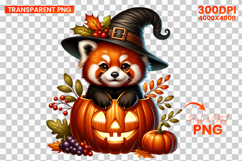 : halloween red panda png, red panda inside pumpkin clipart, woodland halloween sublimation, cute red panda halloween design, autumn pumpkin animals png, spooky red panda clipart, halloween sublimation design, kawaii halloween red panda, rustic autumn hal