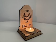 Halloween RIP Skull Candle Holder | Tombstone Lantern SVG Product Image 6