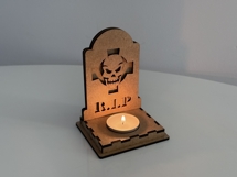 Halloween RIP Skull Candle Holder | Tombstone Lantern SVG Product Image 8