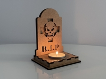 Halloween RIP Skull Candle Holder | Tombstone Lantern SVG Product Image 2