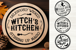 Halloween Witchy Porch 3 Round Signs SVG Product Image 1