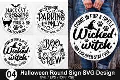 Halloween Round Sign SVG Design - Boo to you from our crew Product Image 1