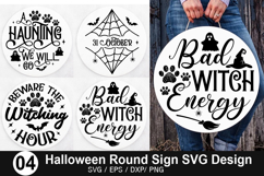 Halloween Round Sign SVG Design - A haunting we will go Product Image 1
