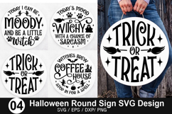 Halloween Round Sign SVG Design - Witches brew coffee house Product Image 1