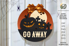 Halloween Round Sign Laser Cut. Halloween Decor SVG Product Image 1
