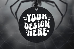 Halloween Door Hanger Round Sign Mockup JPEG Product Image 1