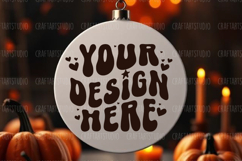 Halloween Round Sign Mockup, Mockup JPG, White Round Sign Product Image 1