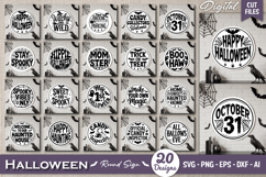 Halloween Round Sign SVG Bundle | Halloween Sign Cut Files Product Image 1