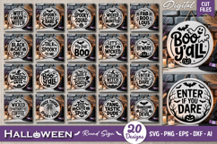 Halloween Round Sign SVG Bundle | Spooky Halloween Sign SVG Product Image 1