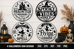 Halloween Round Sign SVG Design Product Image 1