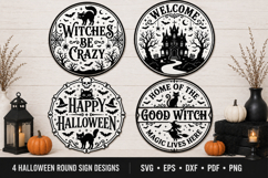 Halloween Round Sign SVG Design Product Image 1
